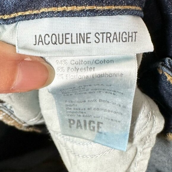 Paige Jacqueline Straight Jeans with Patches  Size 28 - Picture 4 of 7